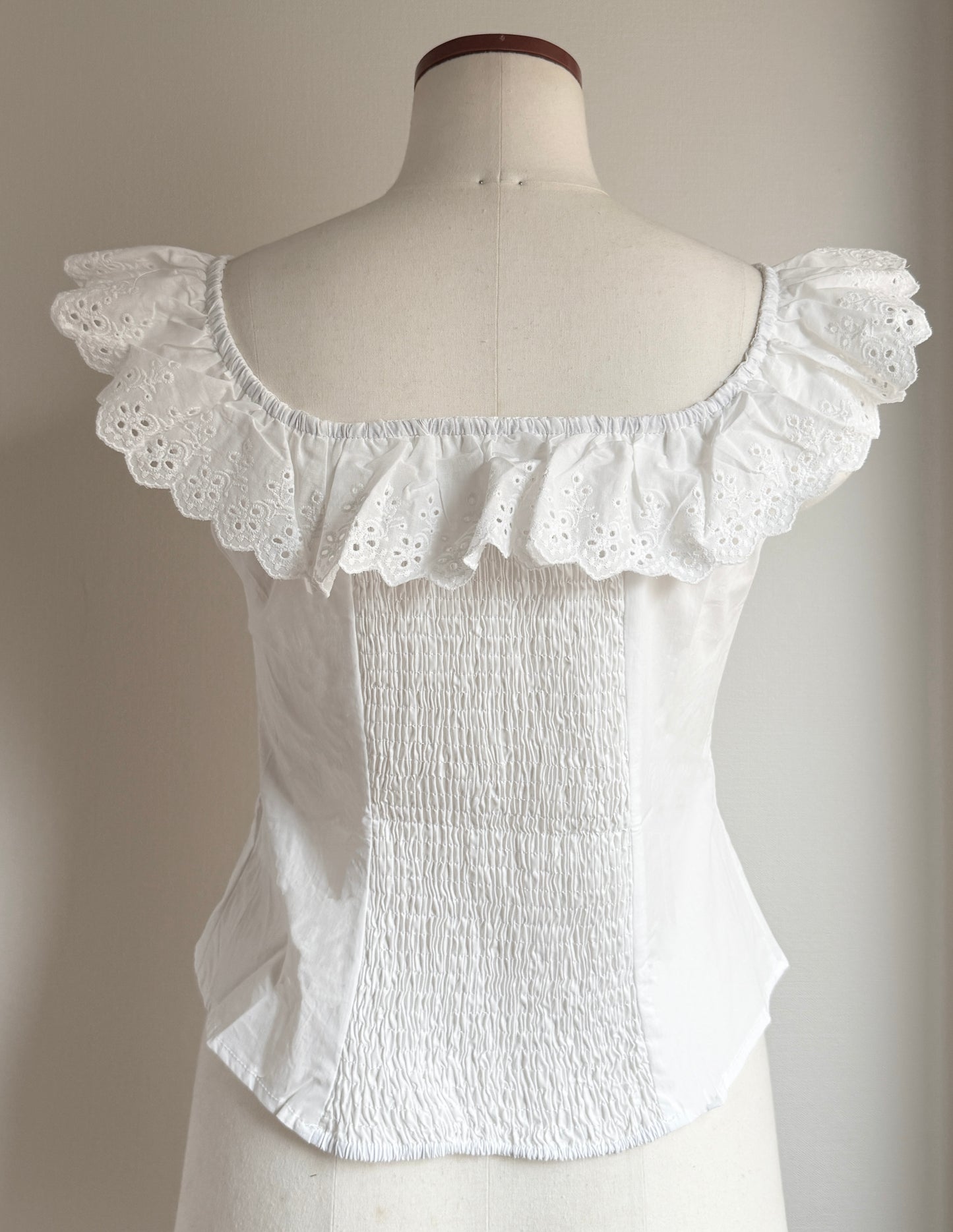Cotton frill blouse