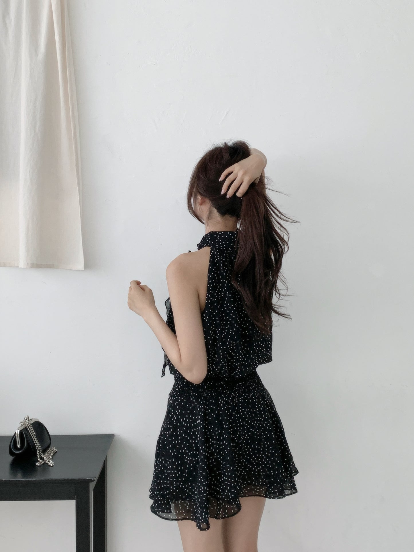 Dot flower mini dress