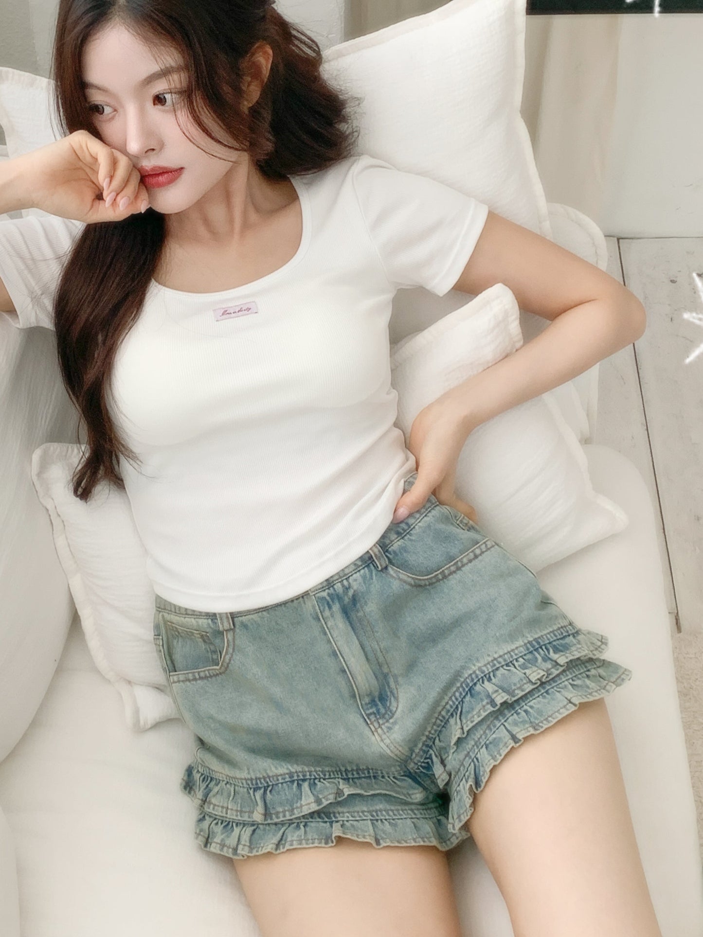 Back lace tops（パッド付）