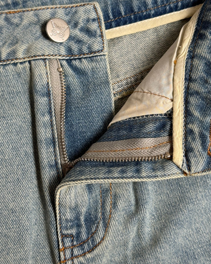 Frill denim short pants