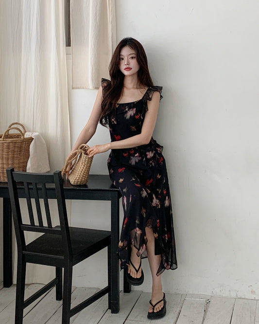 Flower ruffle dress