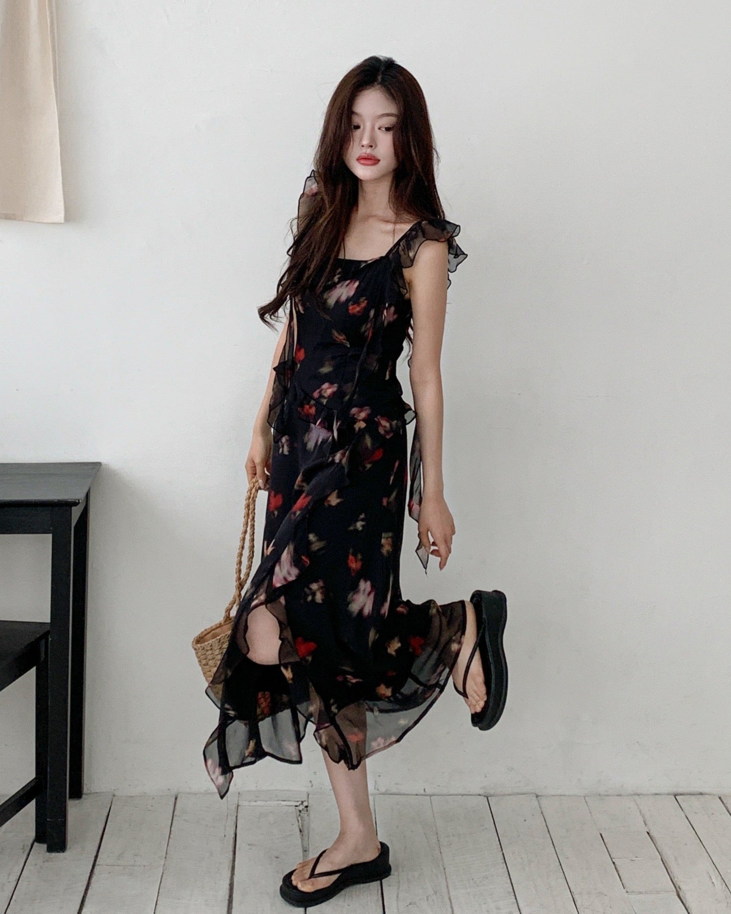 Flower ruffle dress