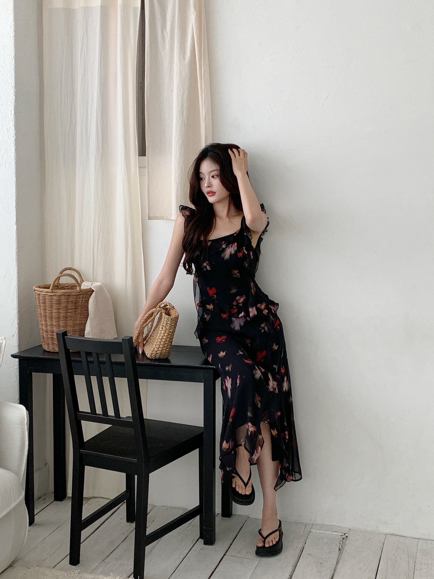 Flower ruffle dress